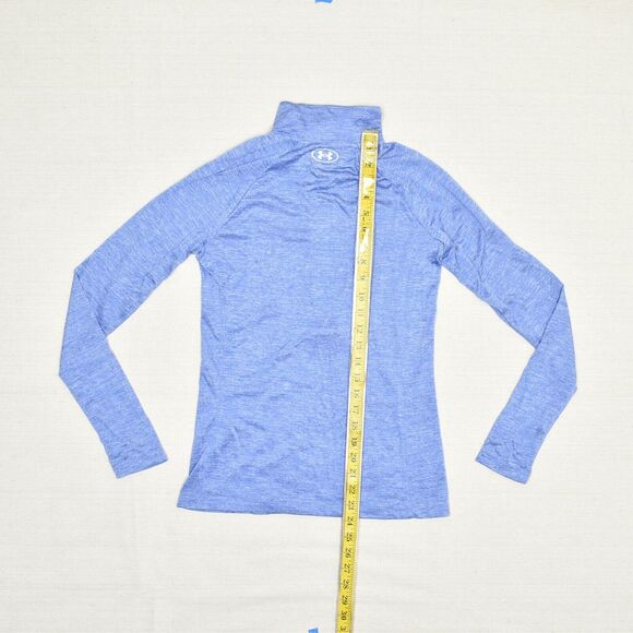 Under Armour Women 1/4 Zip Pullover Sweatshirt Polyester Blue S Loose Heatgear - Picture 5 of 8